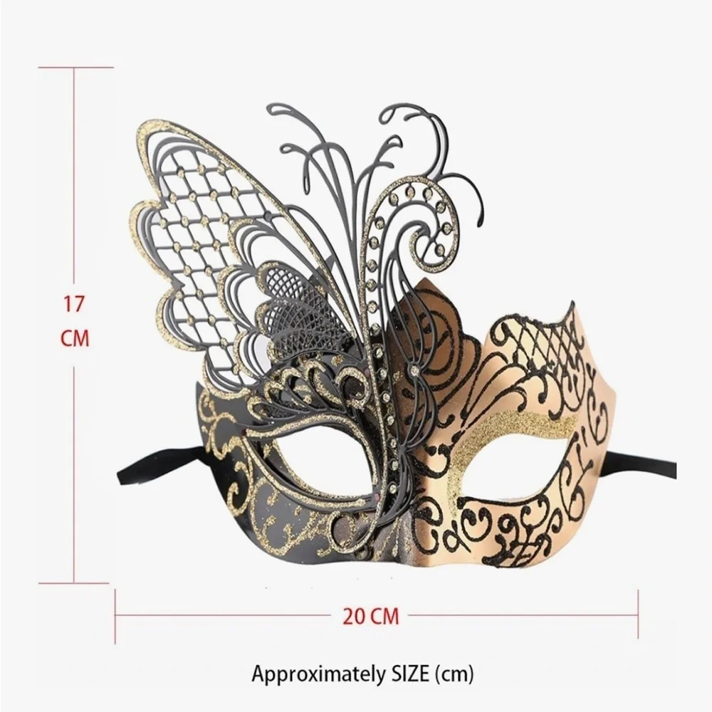NWT Elegant Black and Gold Masquerade Mask